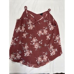 Torrid Size 2 Sleeveless Blouse Floral V Neck